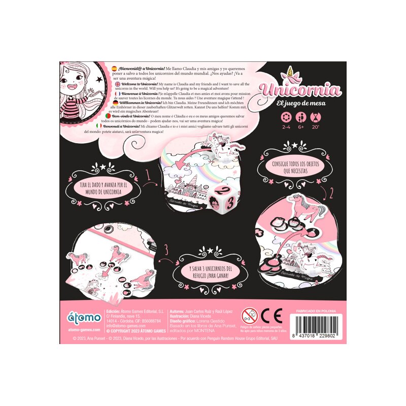 Juego de tablero Unicornia de 2 a 4 jugadores Atomo Games 3