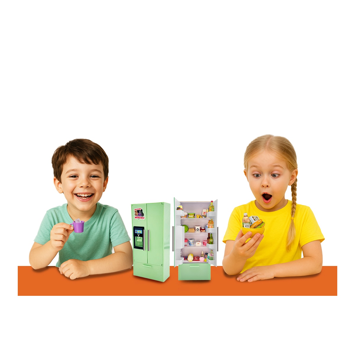 Juego educativo Mini coleccionable Mini World set nevera con 4 cápsulas surtida Bizak 6