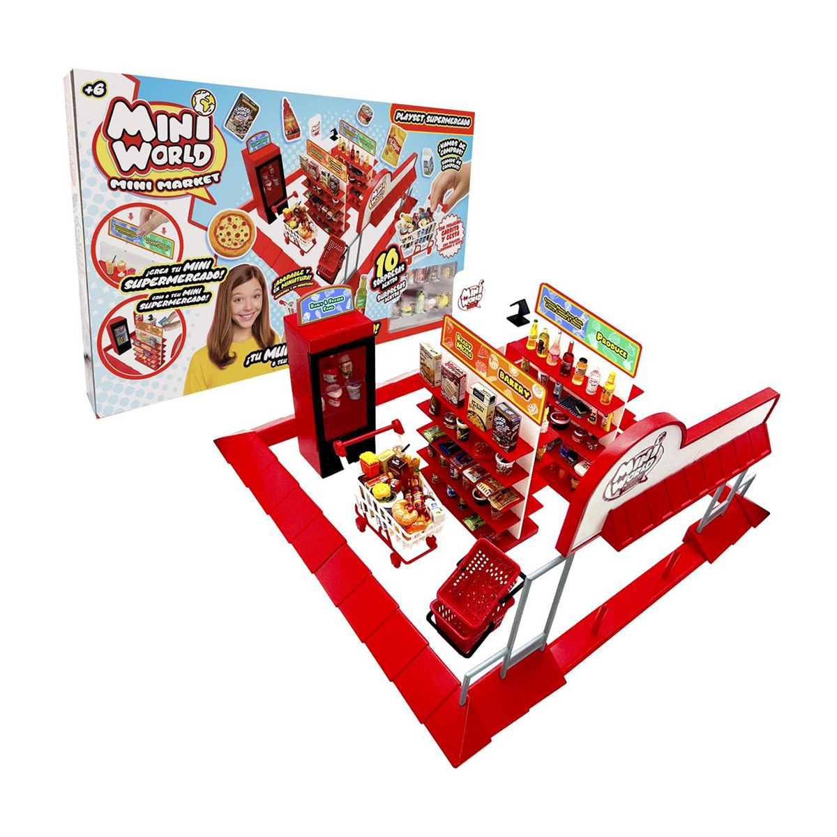 Playset mini coleccionable Mini World supermercado Bizak 3