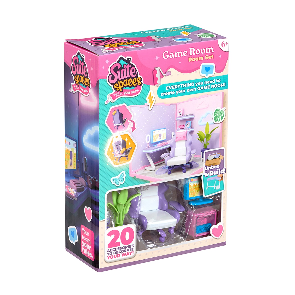 Juego educativo Mini estancias modulares Suite Spaces diseña tu sala gamer Bizak 2