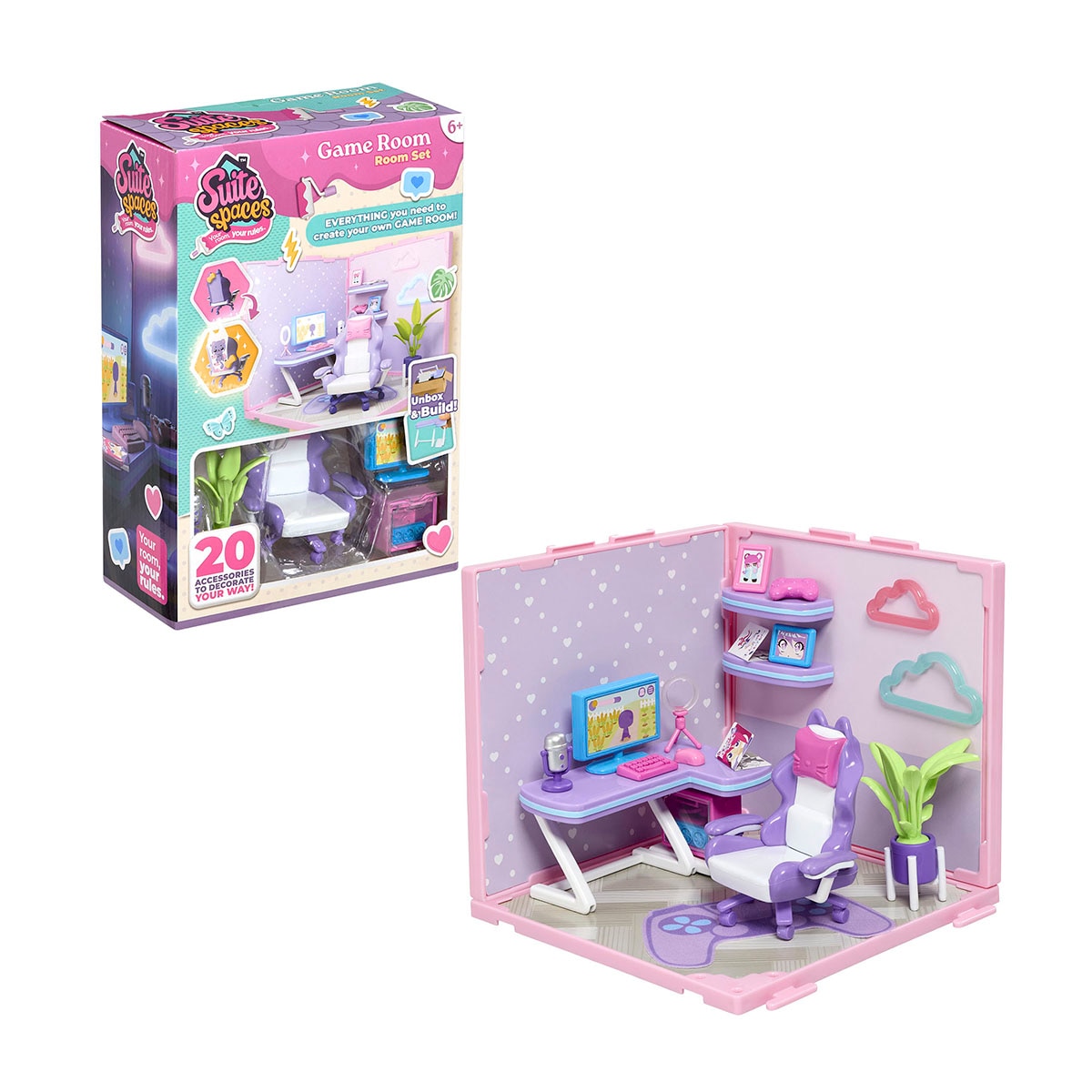 Juego educativo Mini estancias modulares Suite Spaces diseña tu sala gamer Bizak 5