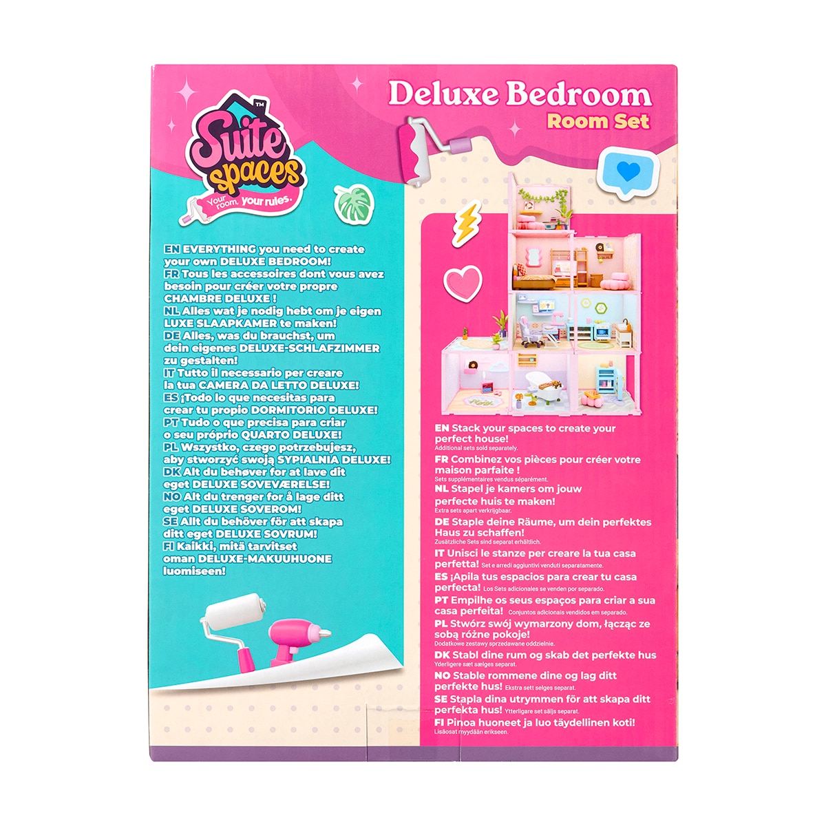 Juego educativo Mini estancias modulares Suite Spaces diseña tu dormitorio deluxe Bizak 4
