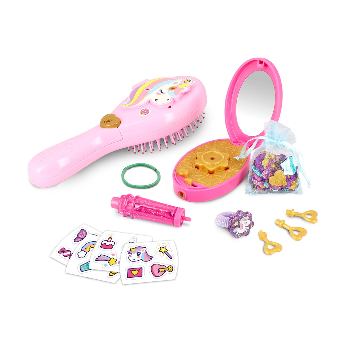 Imagen 0 de Cepillo de pelo con brillos de pelo y sorpresas Funlockets Diset