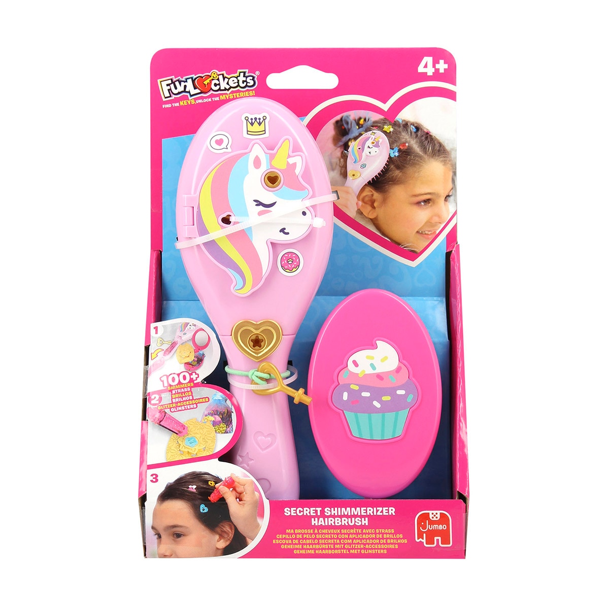 Cepillo de pelo con brillos de pelo y sorpresas Funlockets Diset 3