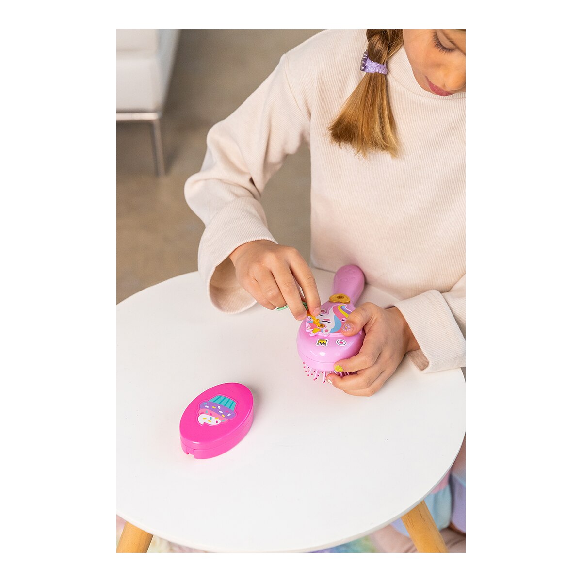 Cepillo de pelo con brillos de pelo y sorpresas Funlockets Diset 7