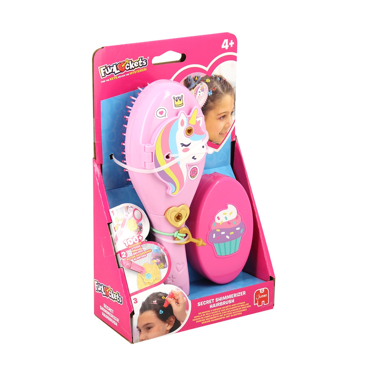 Cepillo de pelo con brillos de pelo y sorpresas Funlockets Diset 11