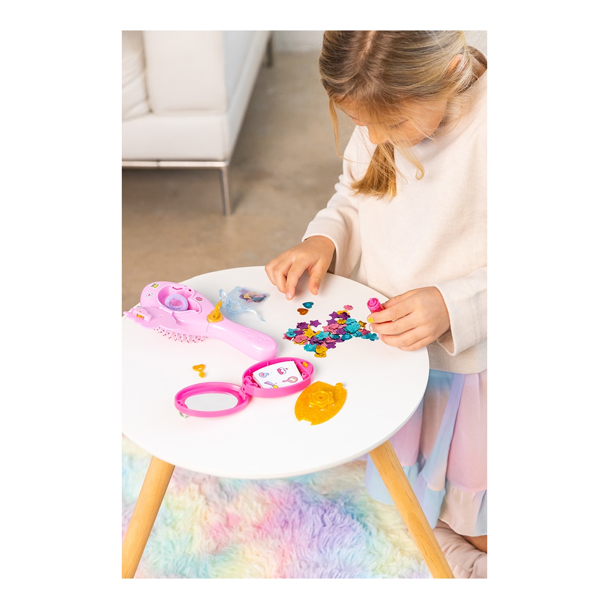 Cepillo de pelo con brillos de pelo y sorpresas Funlockets Diset 13