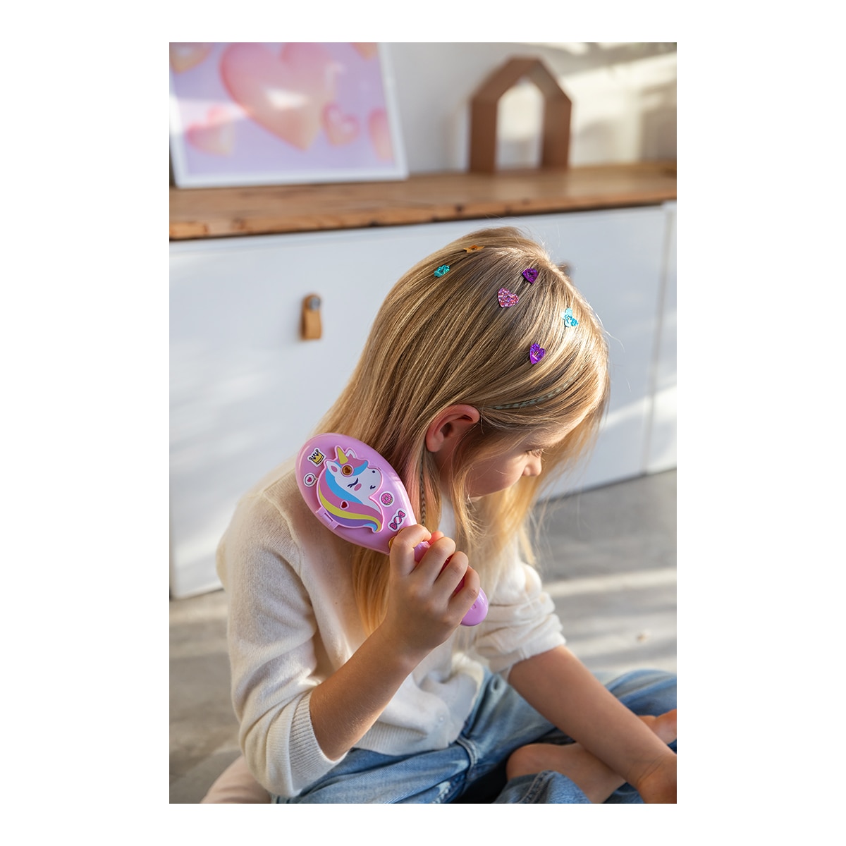 Cepillo de pelo con brillos de pelo y sorpresas Funlockets Diset 15