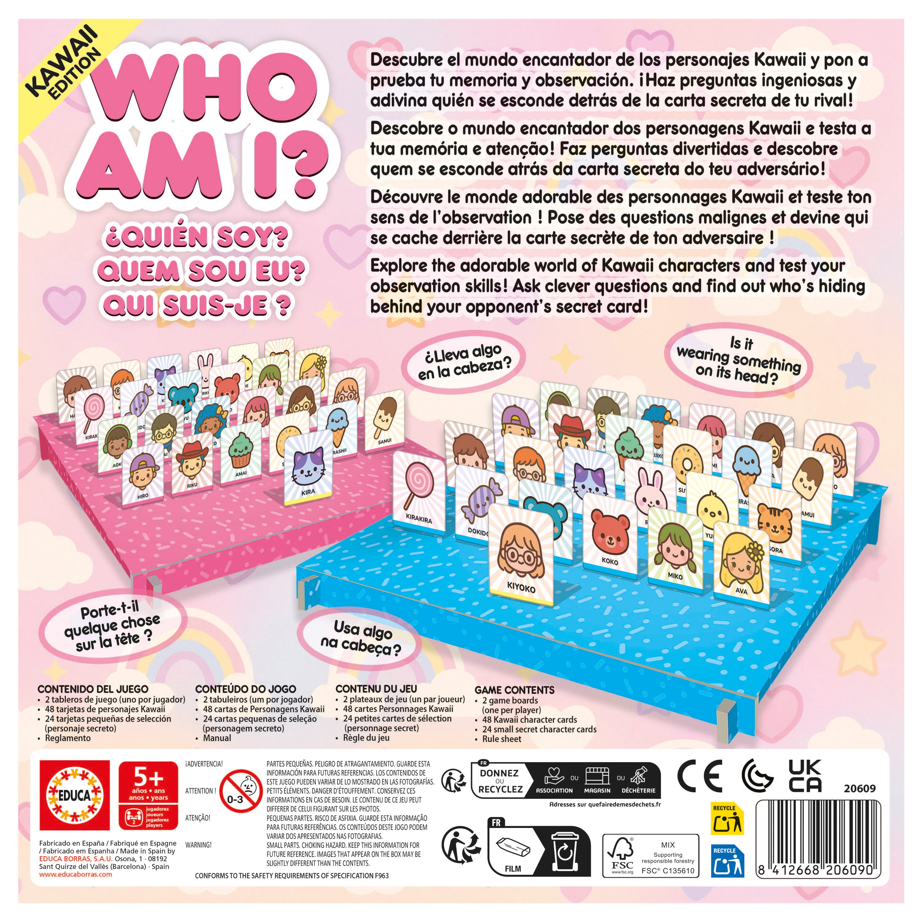 Juego de Mesa Who Am I? Kawaii Educa 2