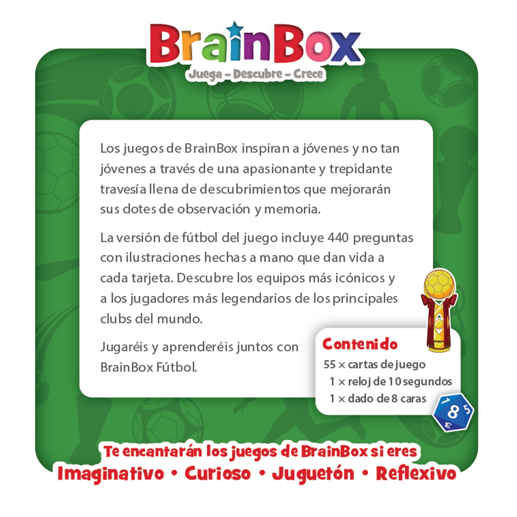 Juego de cartas BrainBox Fútbol Asmodee 5