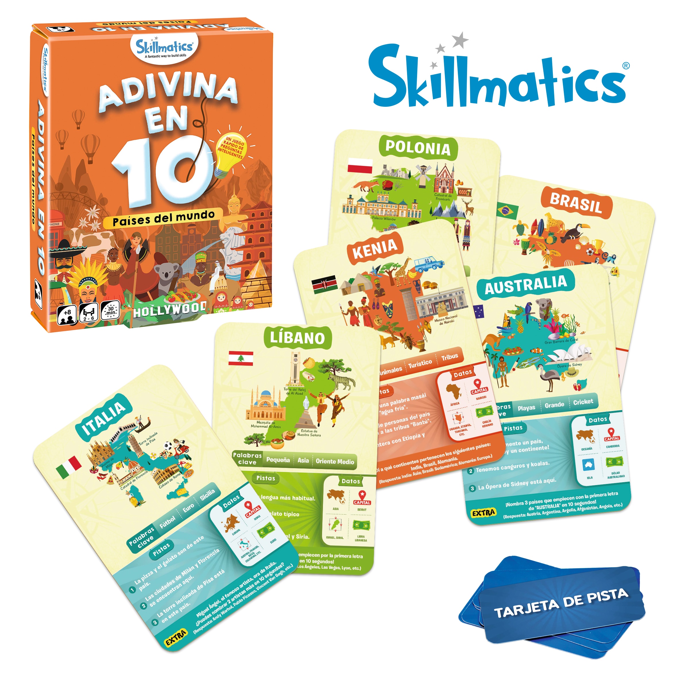 Juego de cartas Adivina en 10 Países del mundo Lúdilo 2