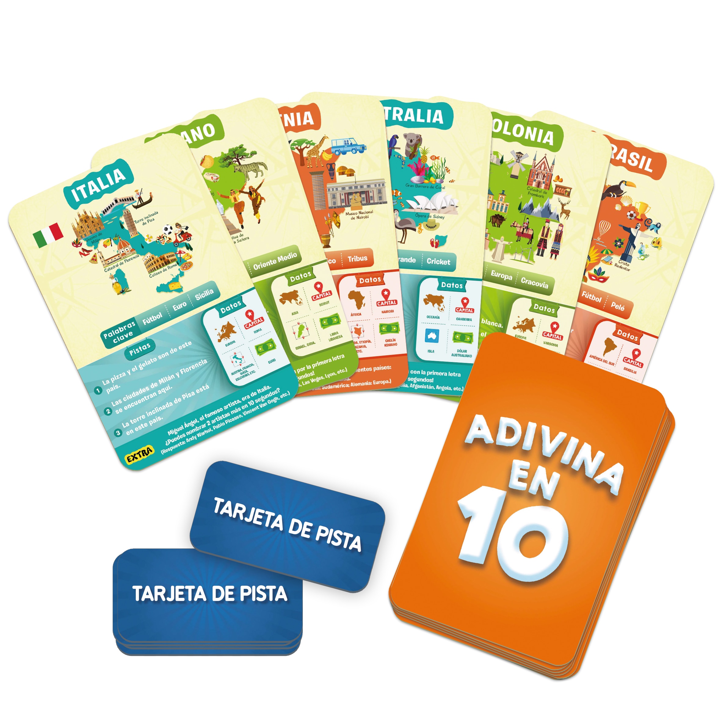 Juego de cartas Adivina en 10 Países del mundo Lúdilo 6