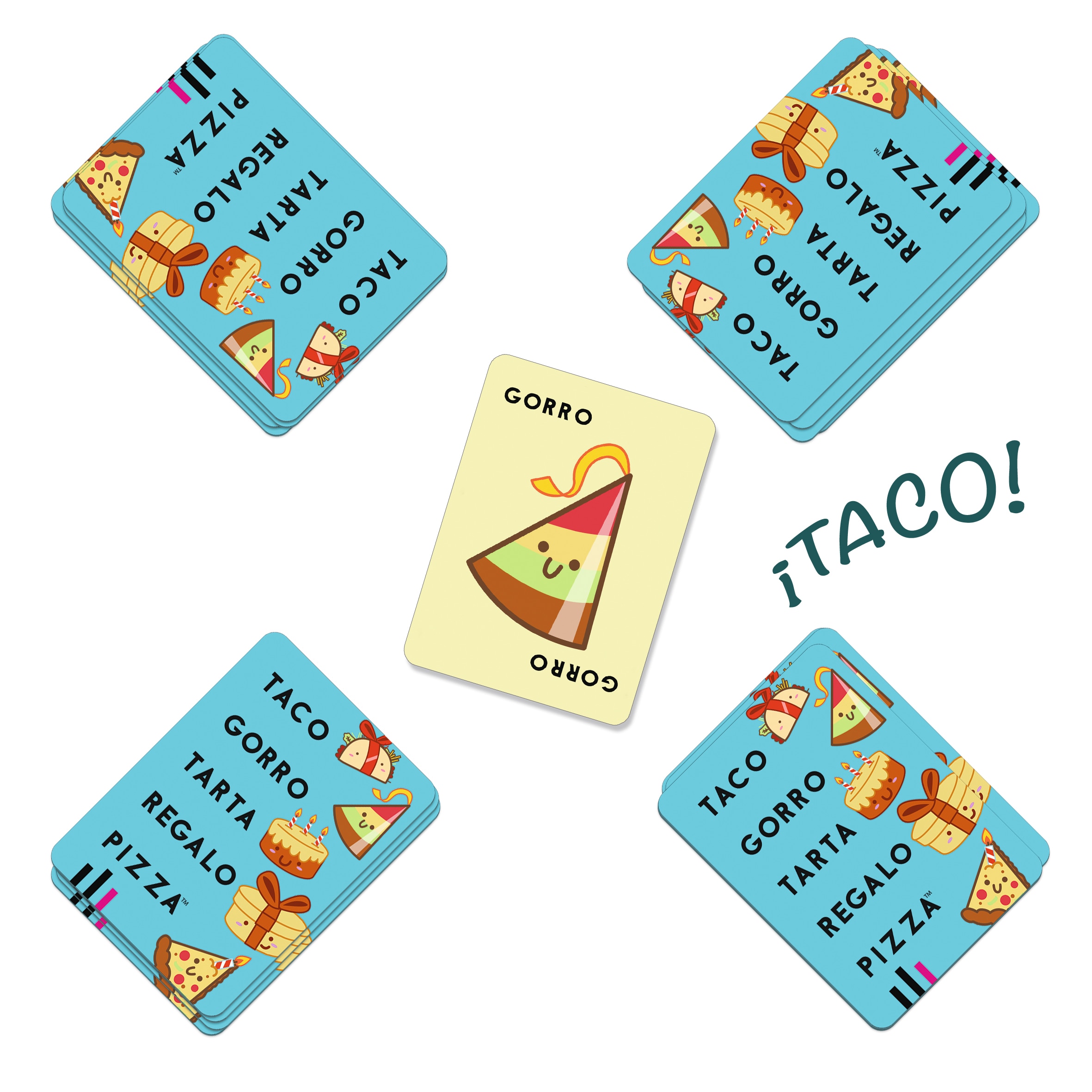 Juego de cartas Taco Gorro Cabra Queso Pizza Lúdilo 7