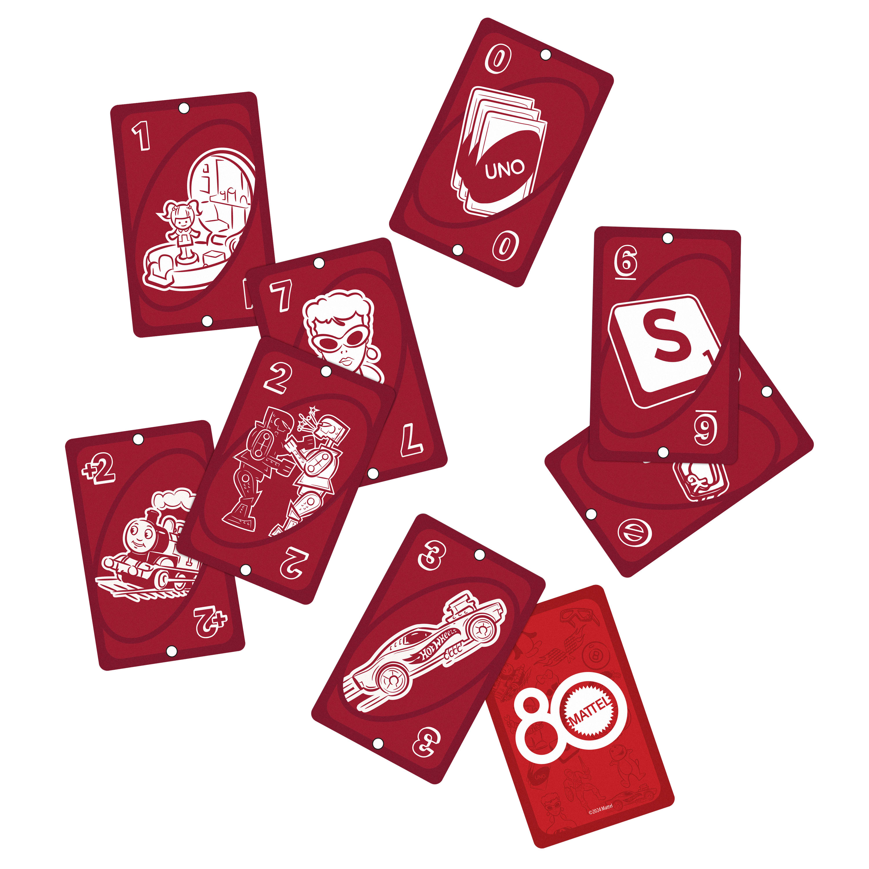 Juego de cartas 80 aniversario UNO Rojo Rubí Mattel Games 2