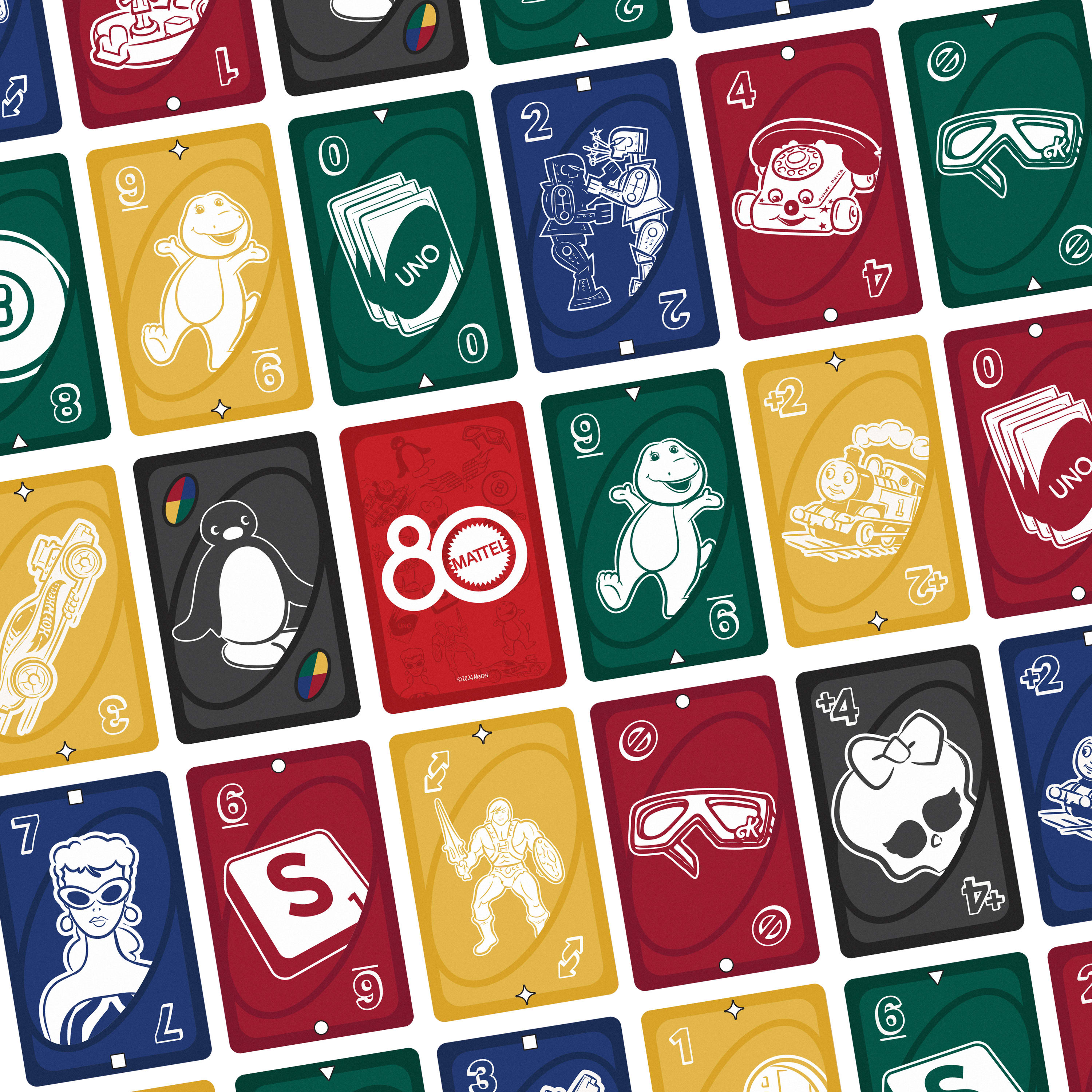 Juego de cartas 80 aniversario UNO Rojo Rubí Mattel Games 4