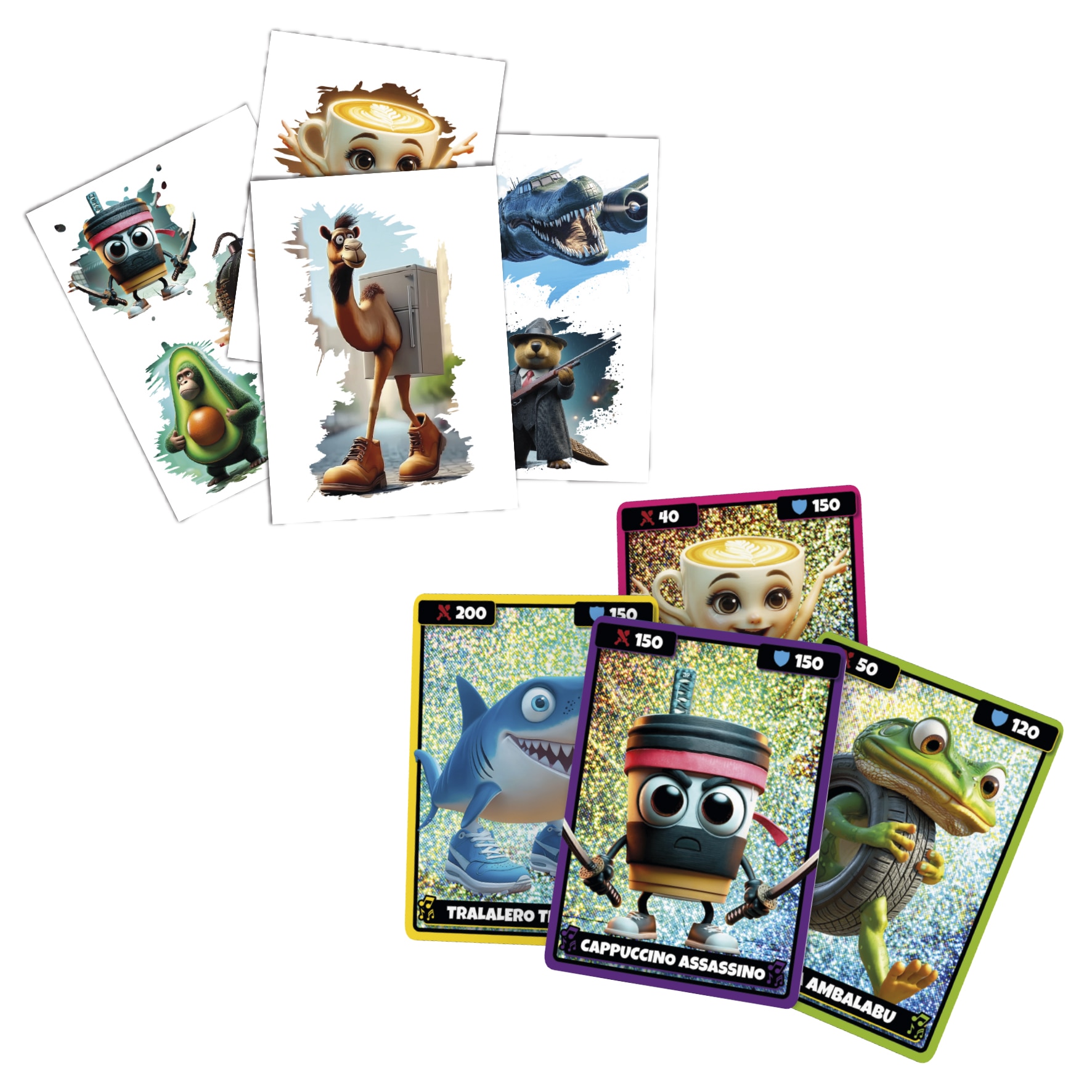 Cartas holográficas + Tatoos Brainrot Toy Partners Multicolor-2