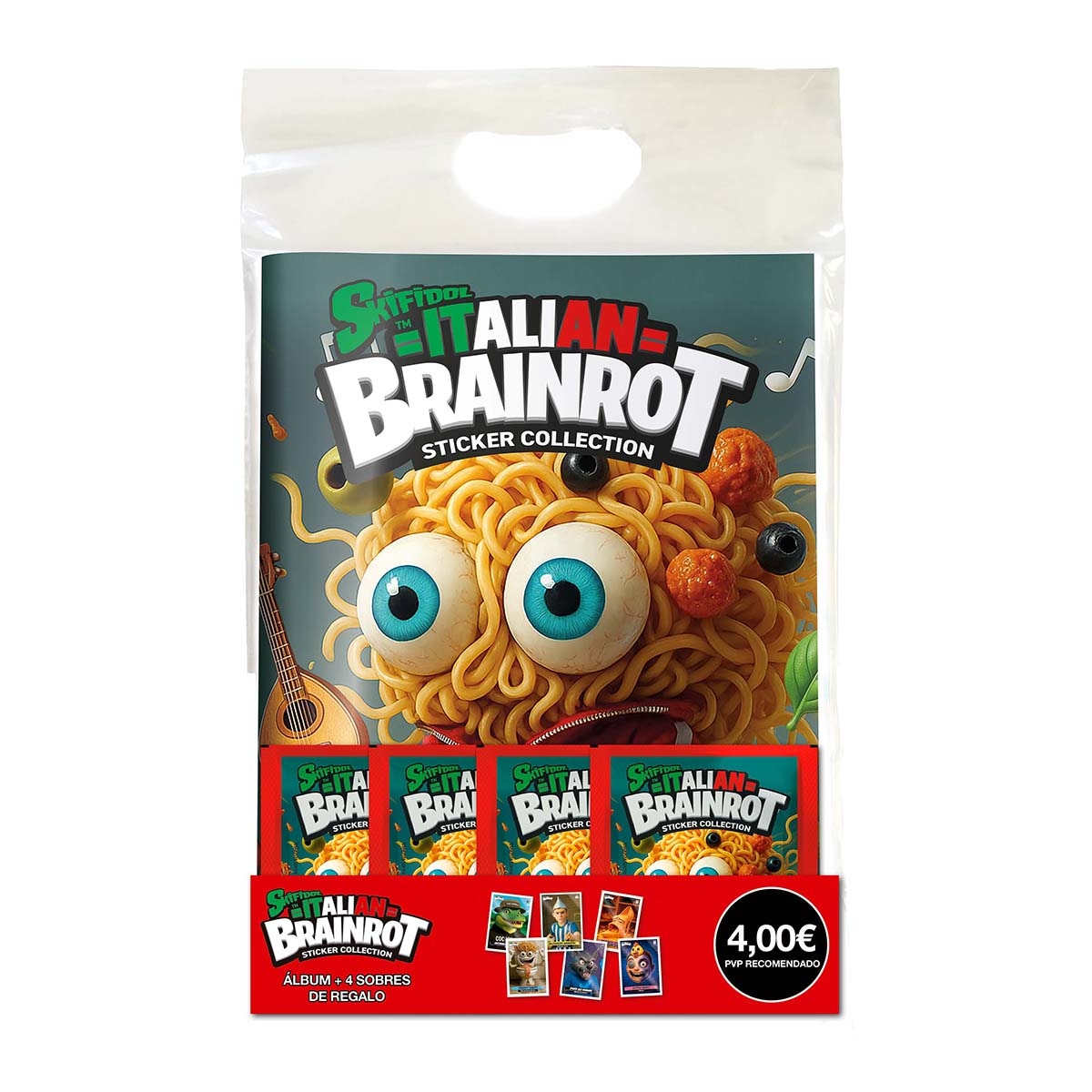 Imagen 0 de Álbum y 4 sobres Starter Pack Italian Brainrot Panini