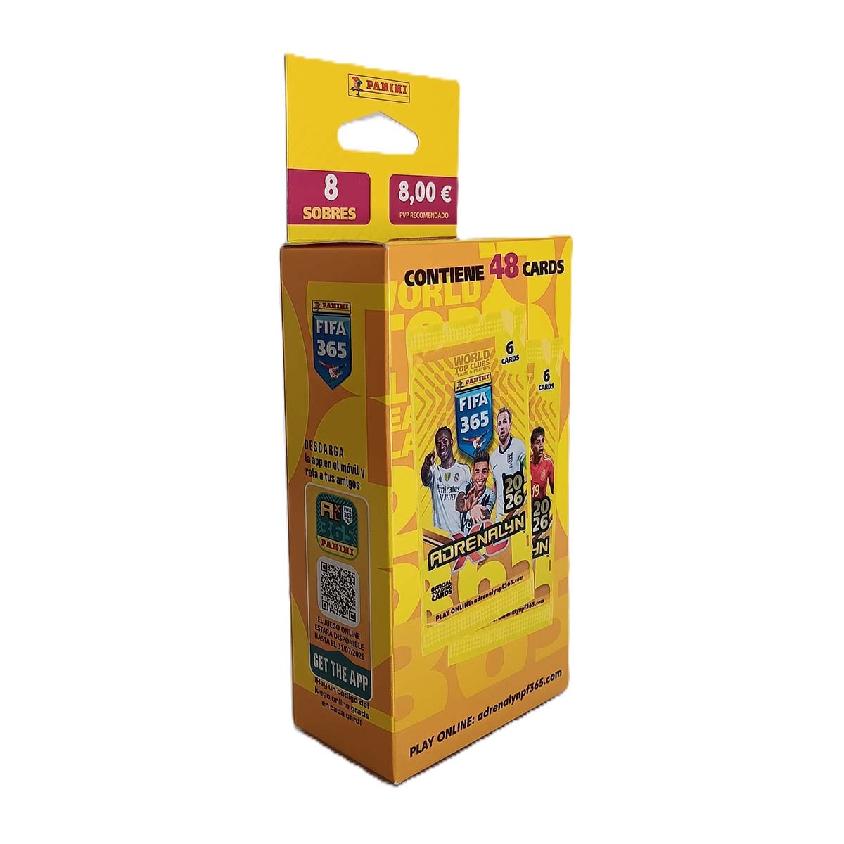 Caja con 48 cartas 8 Sobres Fifa 365 Adrenalyn 2026 Panini modelos surtidos 1