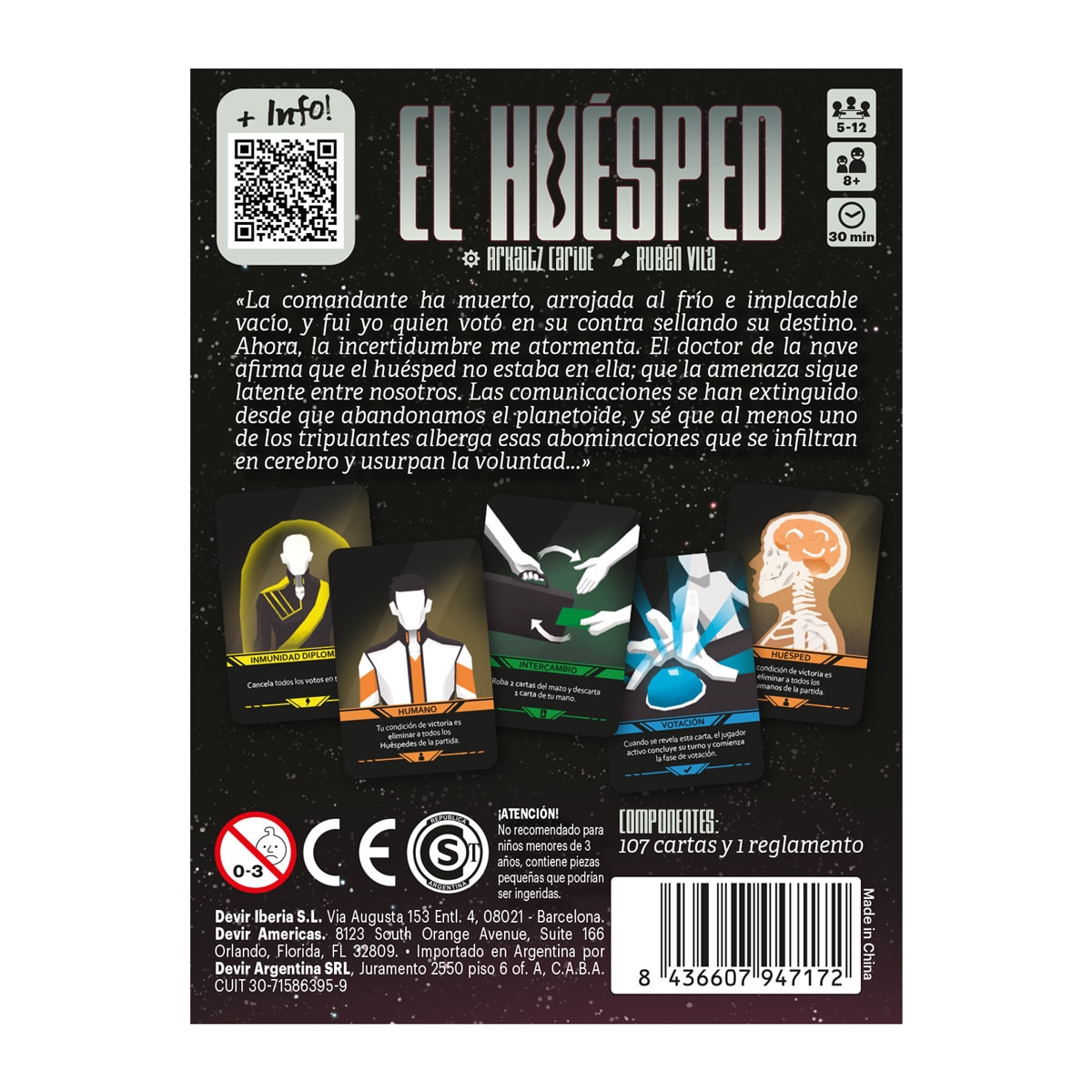 Juego de cartas Pocket El huesped Devir 3
