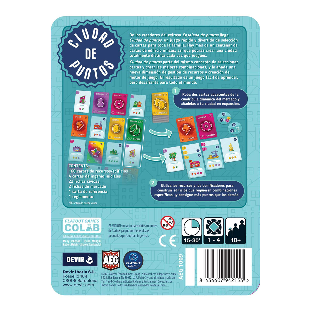 Juego de cartas Ciudad de puntos Devir 3