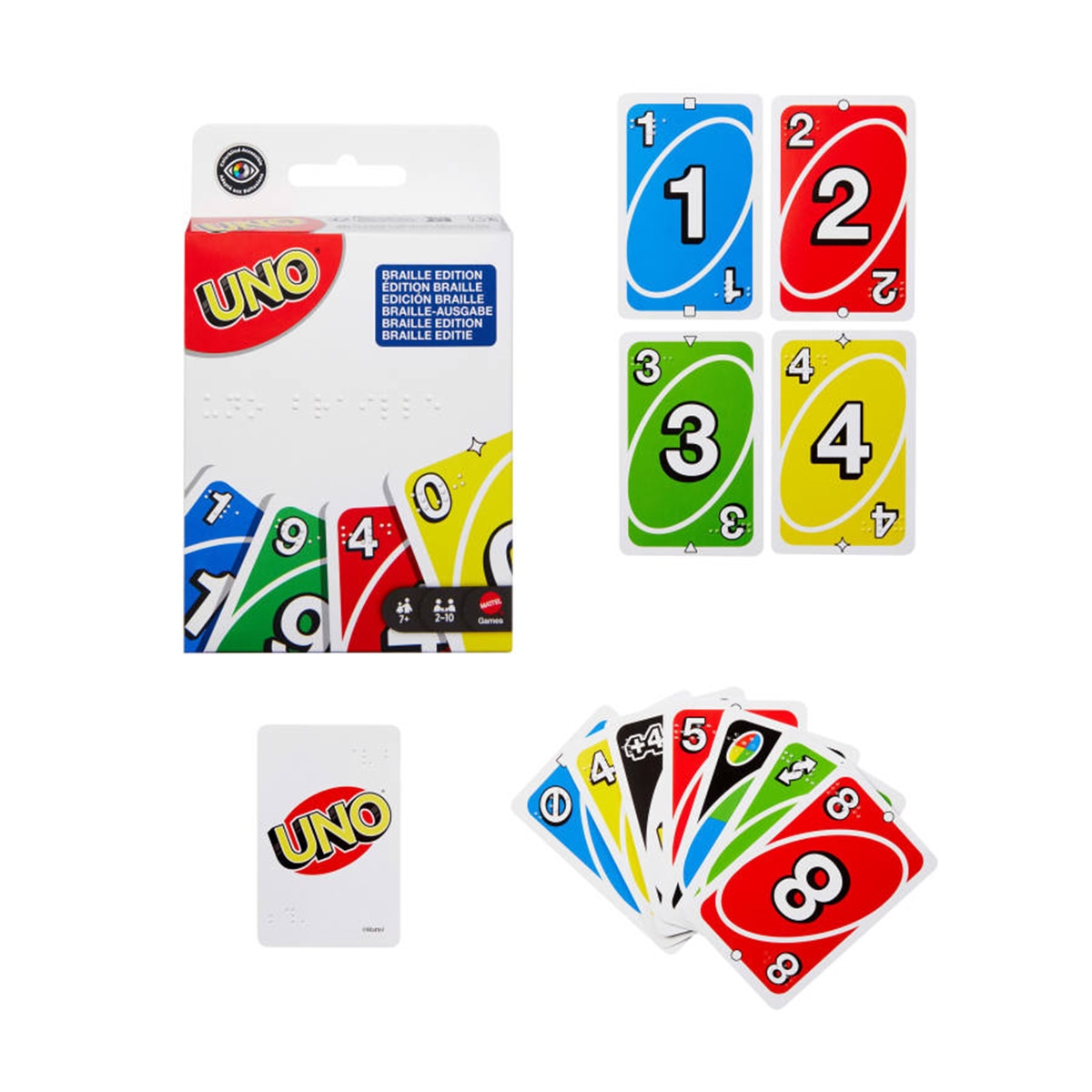 Juego de cartas UNO Braille Mattel Games 2