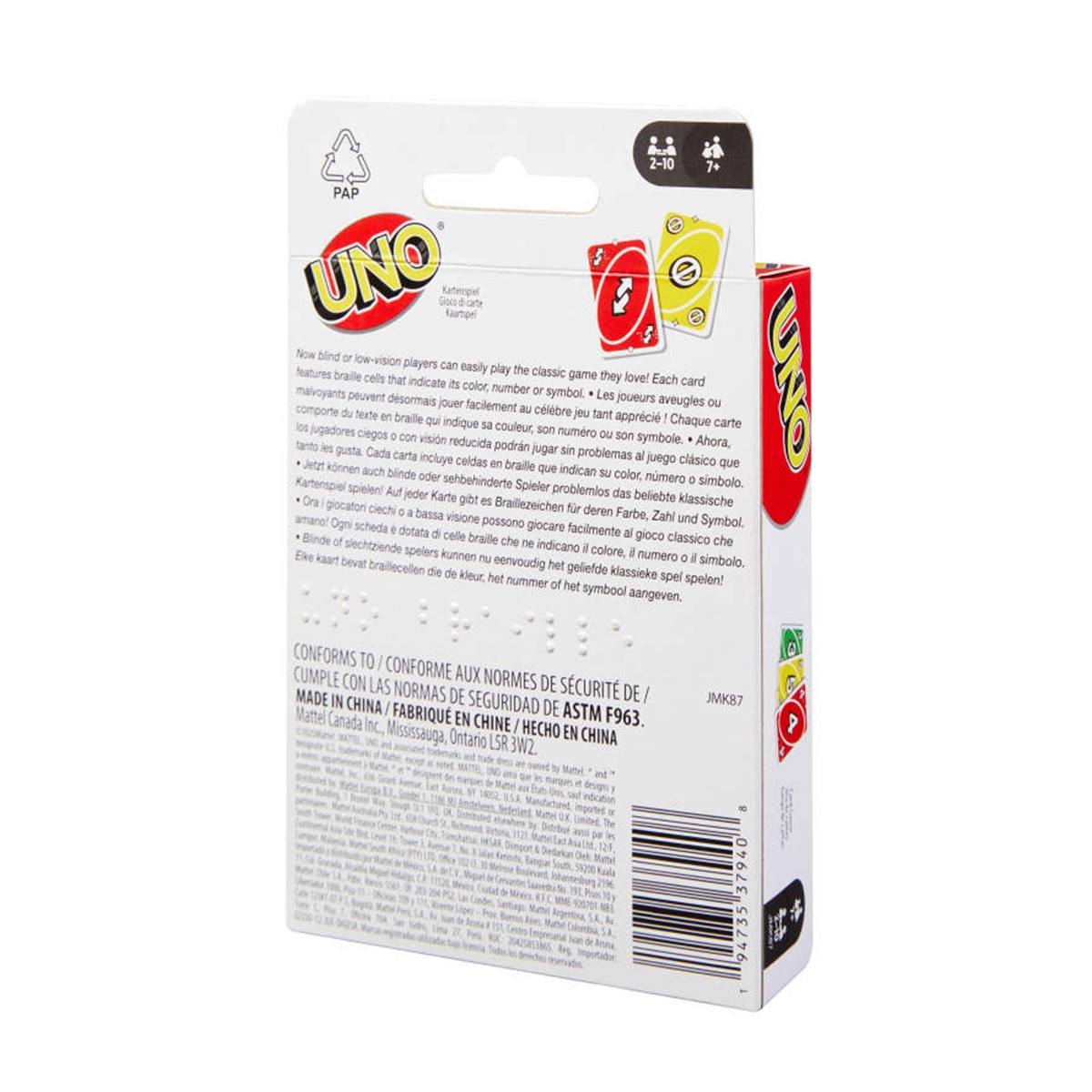 Juego de cartas UNO Braille Mattel Games 6