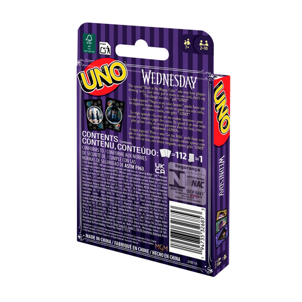 Juego de cartas UNO Miércoles Mattel Games 3