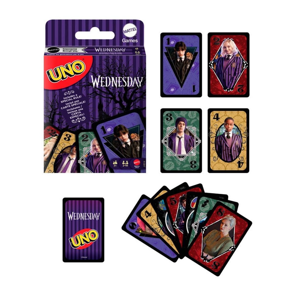 Juego de cartas UNO Miércoles Mattel Games 6