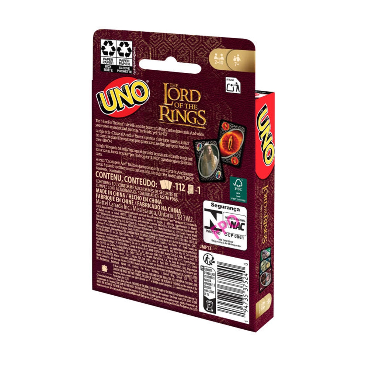 Juego de cartas UNO El Señor de los Anillos Mattel Games 6