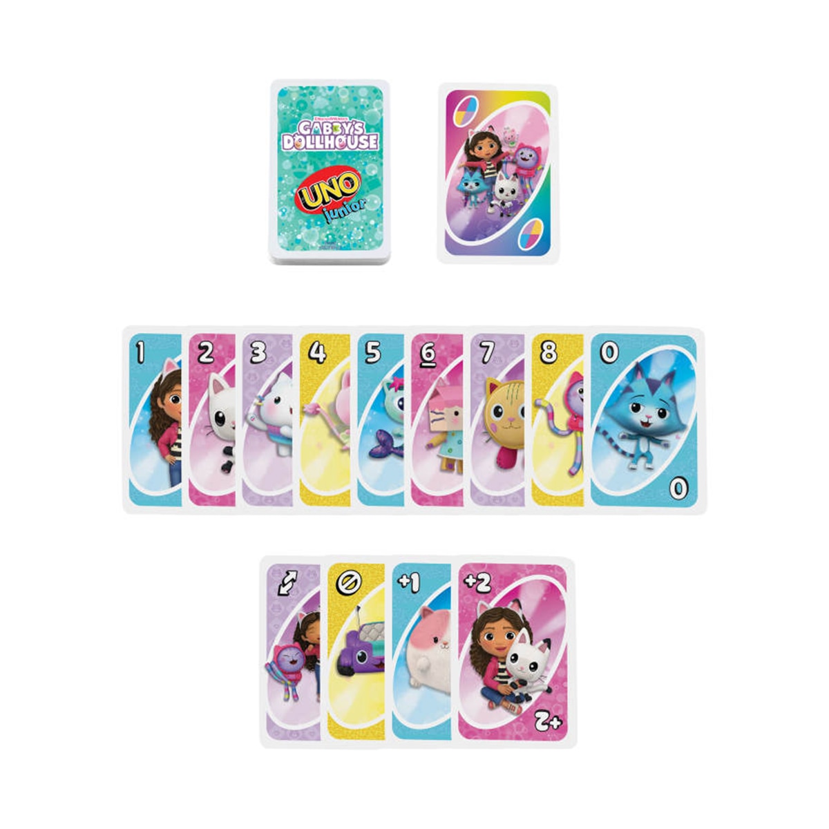 Juego de cartas UNO Junior La casa de muñecas de Gabby Mattel Games 4
