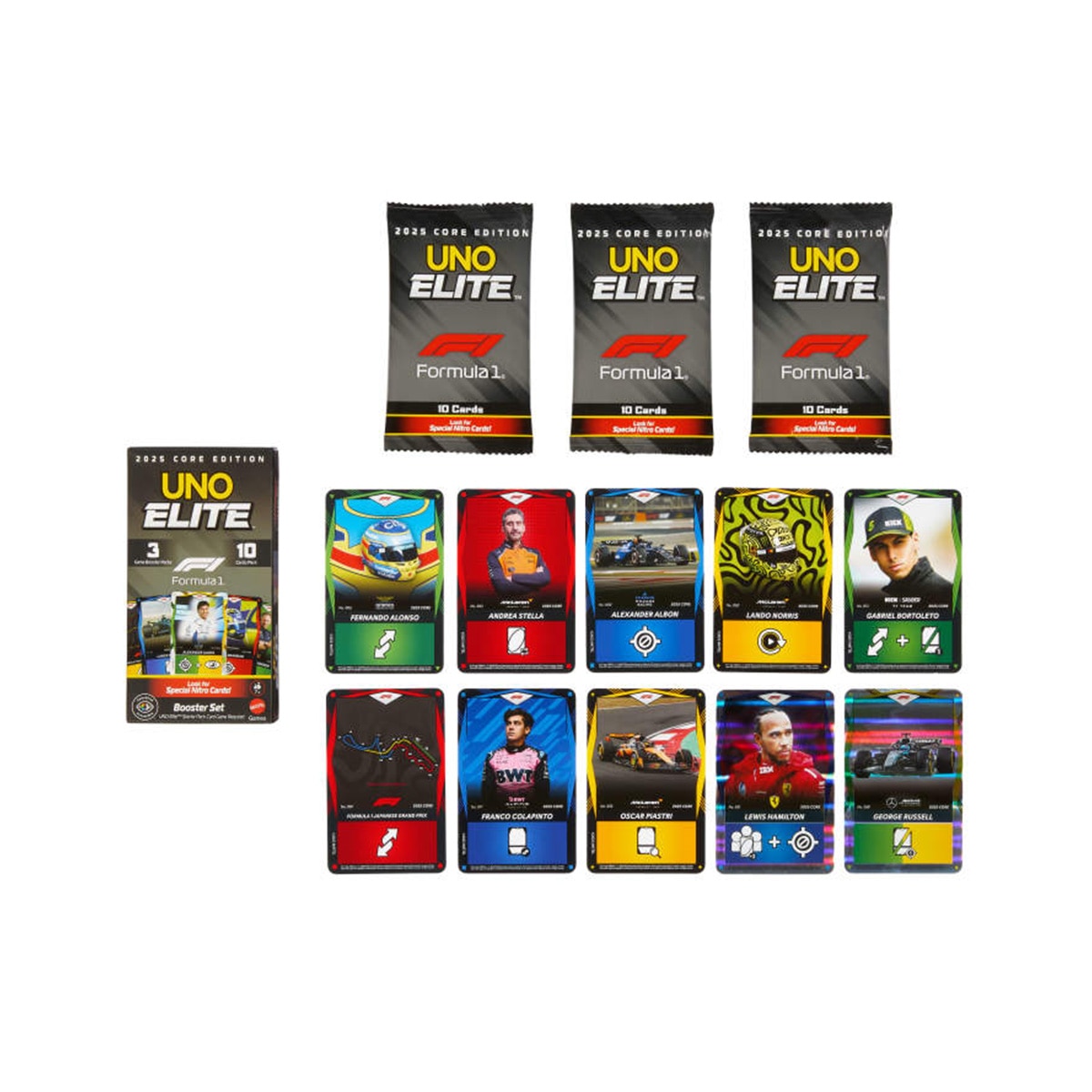 Juego de cartas UNO Elite RaC 2025 Core Edition Booster Set Mattel 3