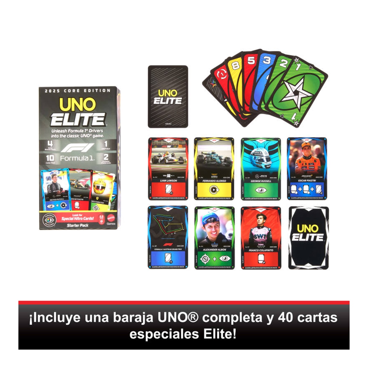 Juego de cartas UNO Elite RaC 2025 Core Edition Starter Pack Mattel 4
