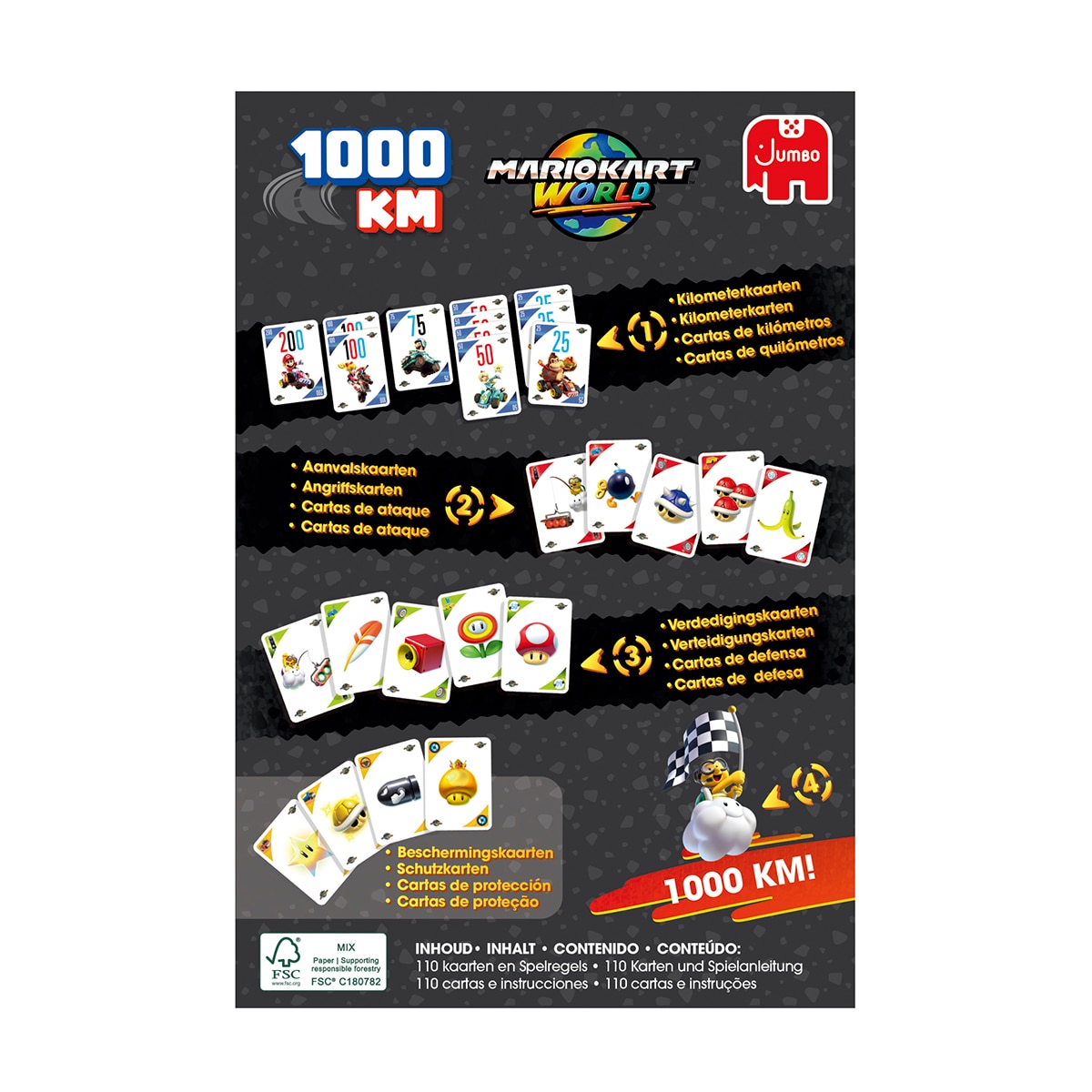 Jogo de Cartas 1000Km - Mario Kart World - Jumbo 4