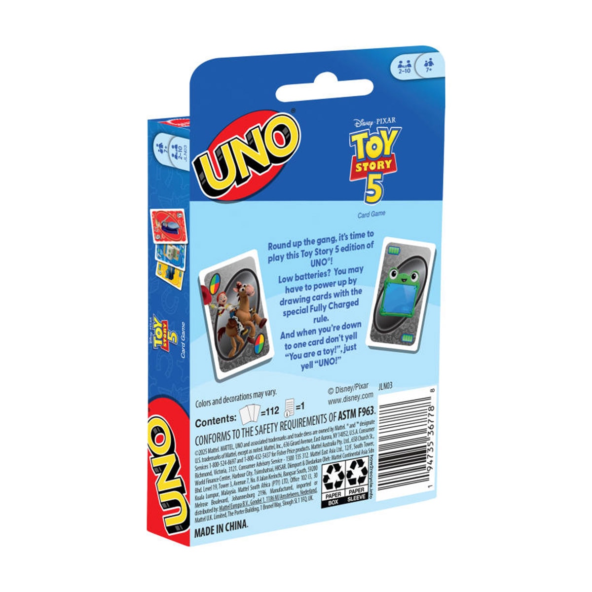 Baraja Uno cartas Toy Story 5 Mattel 5