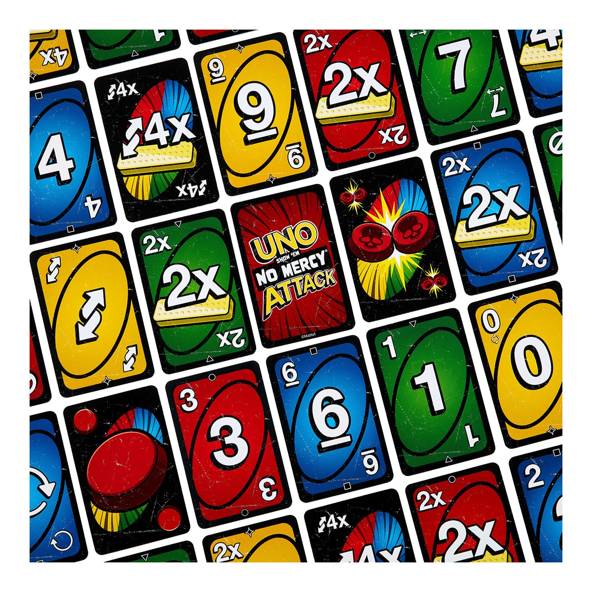 Juego familiar de cartas UNO no Mercy extreme Mattel 6