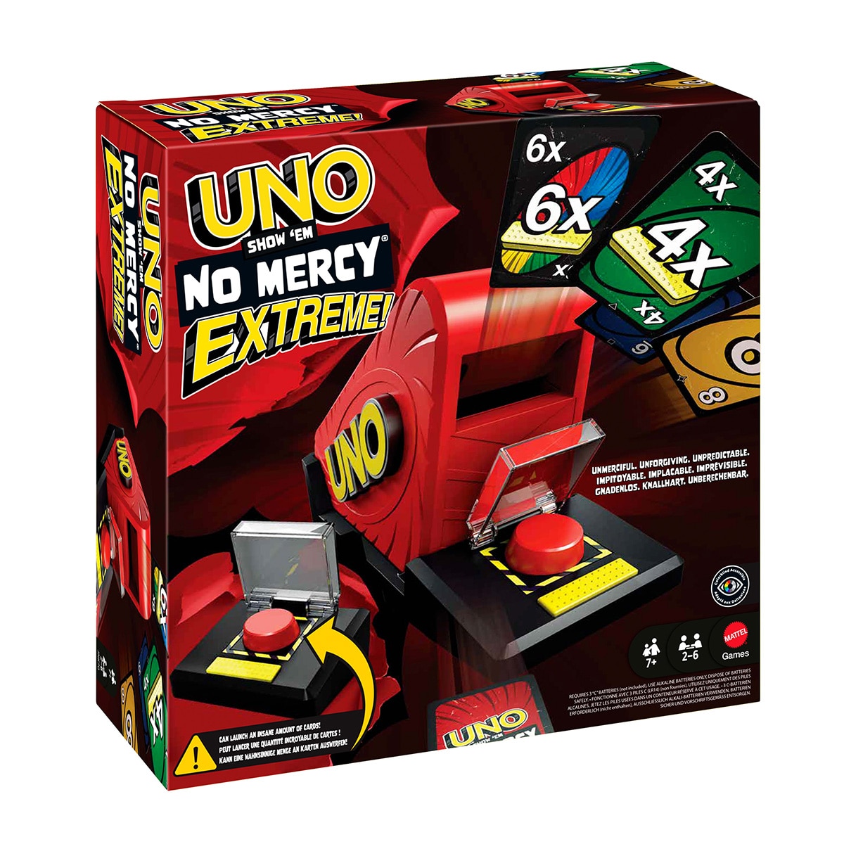 Juego familiar de cartas UNO no Mercy extreme Mattel 7
