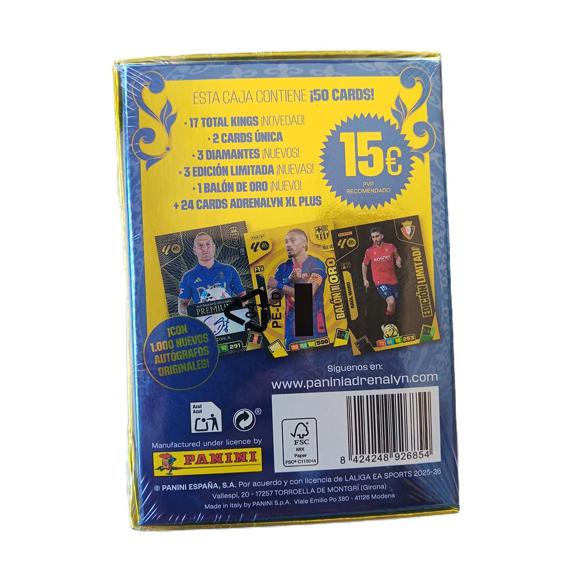 Caja 50 Cards Adrenalyn 2025-26 Panini 2