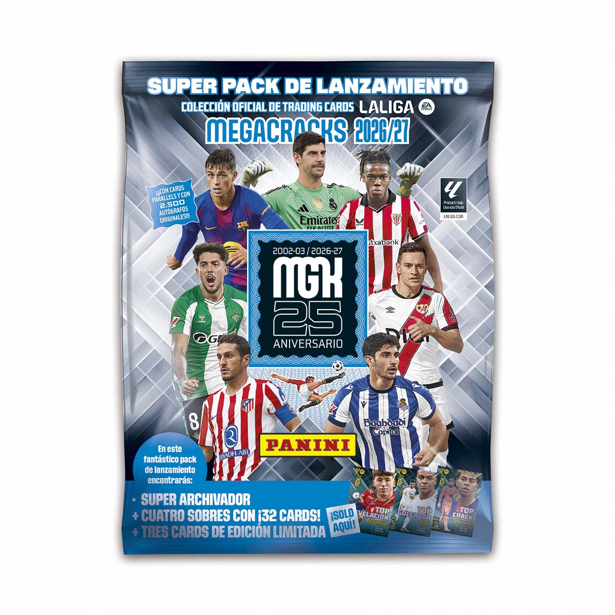 Imagen 0 de Megapack (Archivador + 4 Sobres + 3 Cartas Edicion Limitada) Megacraks 2026/27 Panini