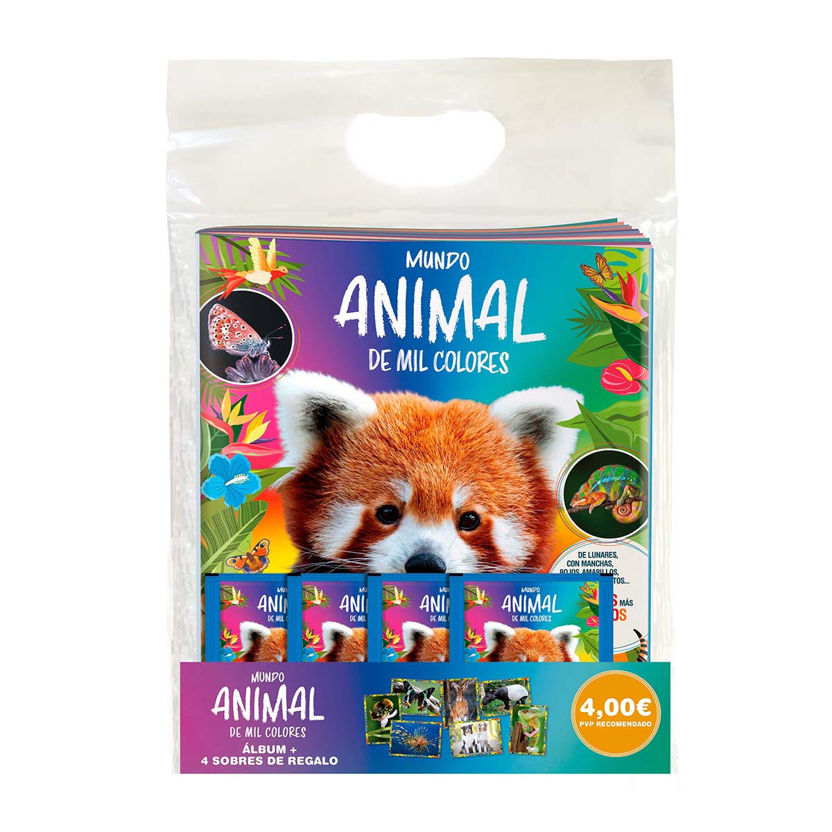 Starter Pack Álbum y 4 Sobres Animales de mil colores Panini 1