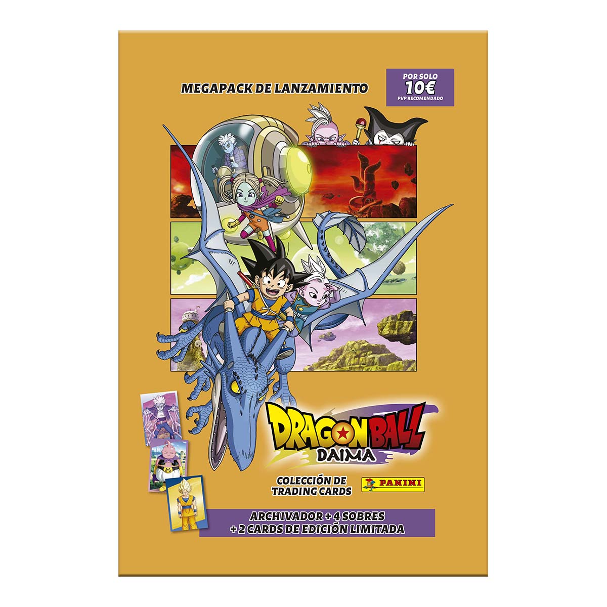 Megapack Archivador 4 Sobres y 2 Cartas Edicion Limitada Dragon Ball Tc Daima Panini 1