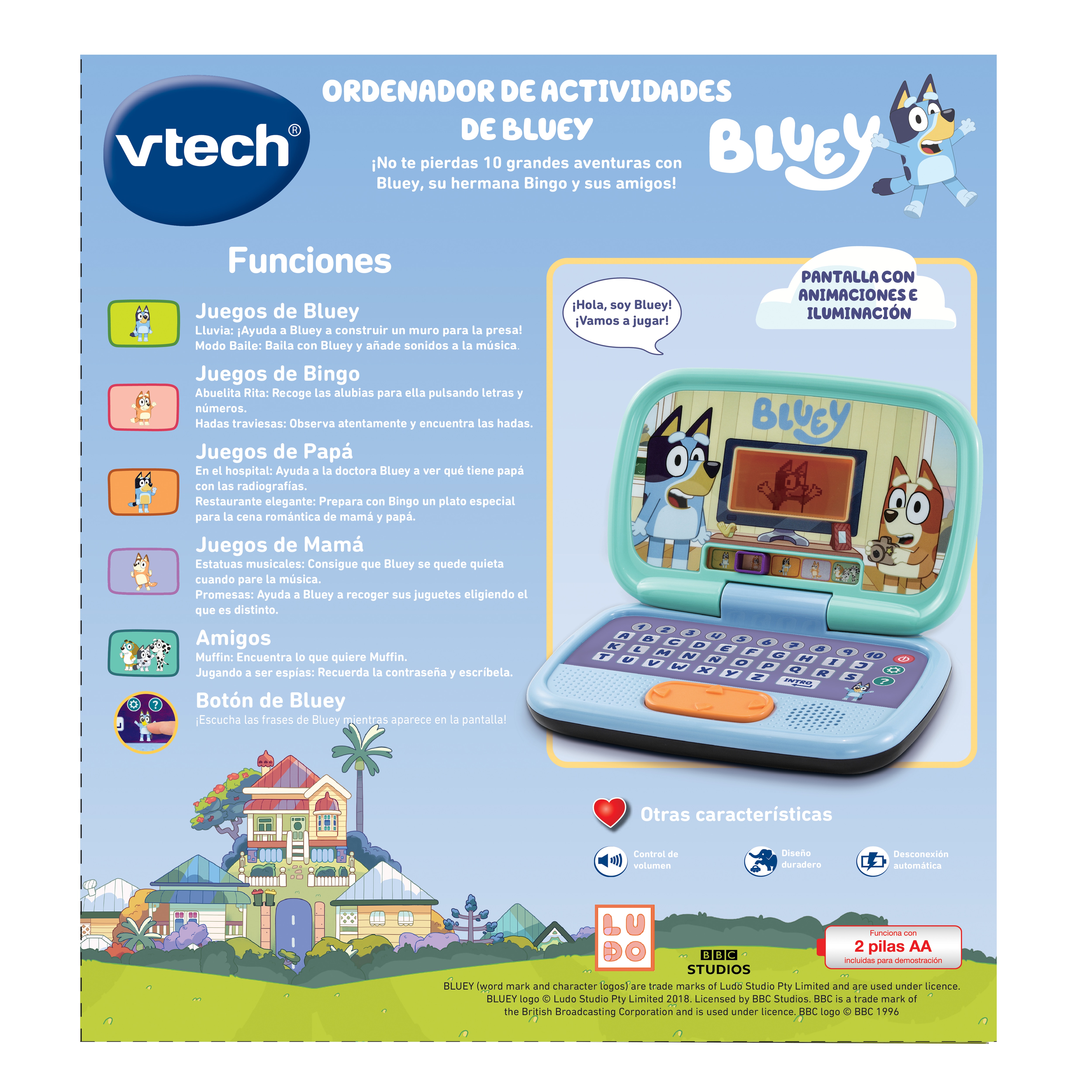 Ordenador de Bluey con actividades Vtech 5