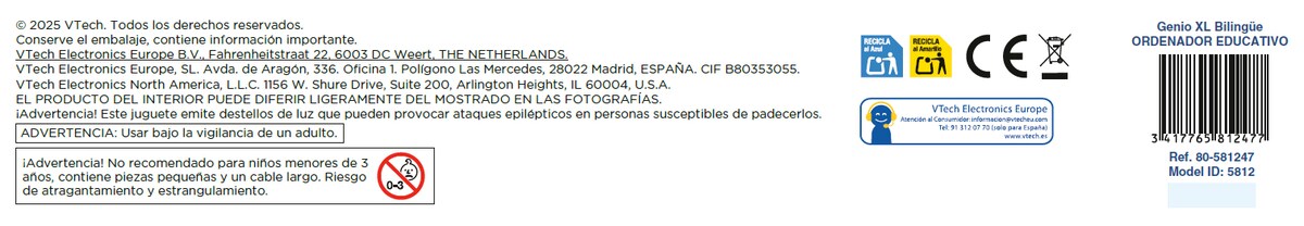 Ordenador portátil educativo Genio XL Bilingüe Vtech 8