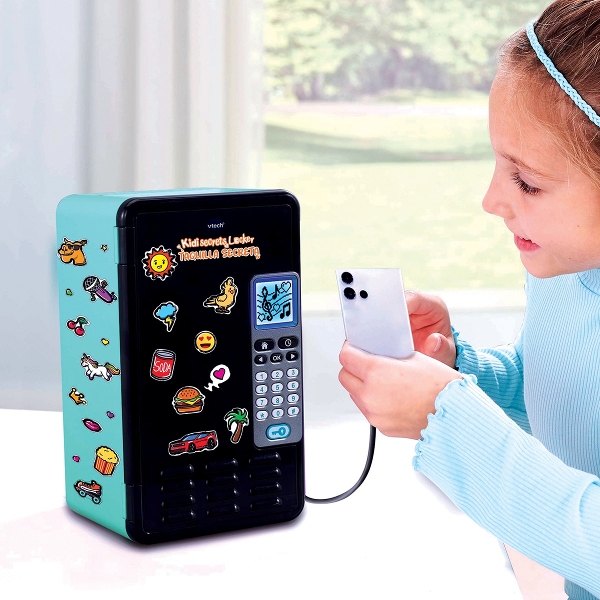 Juguete VTech KidiSecrets Taquilla Secreta VTech KidiSecrets - Caja Fuerte Con Código Para Niños, Pantalla LCD, Juegos, Música Y Compartimentos Para Guardar Tesoros Caja Fuerte Niños