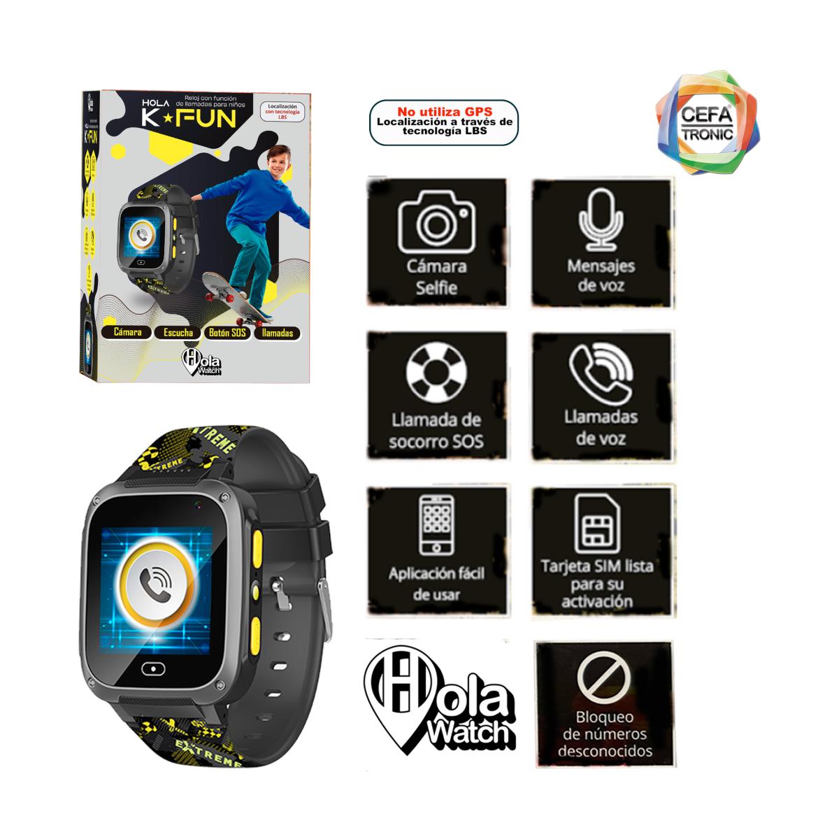 Reloj Inteligente Holawatch K-Fun Negro Cefa Tronic 7