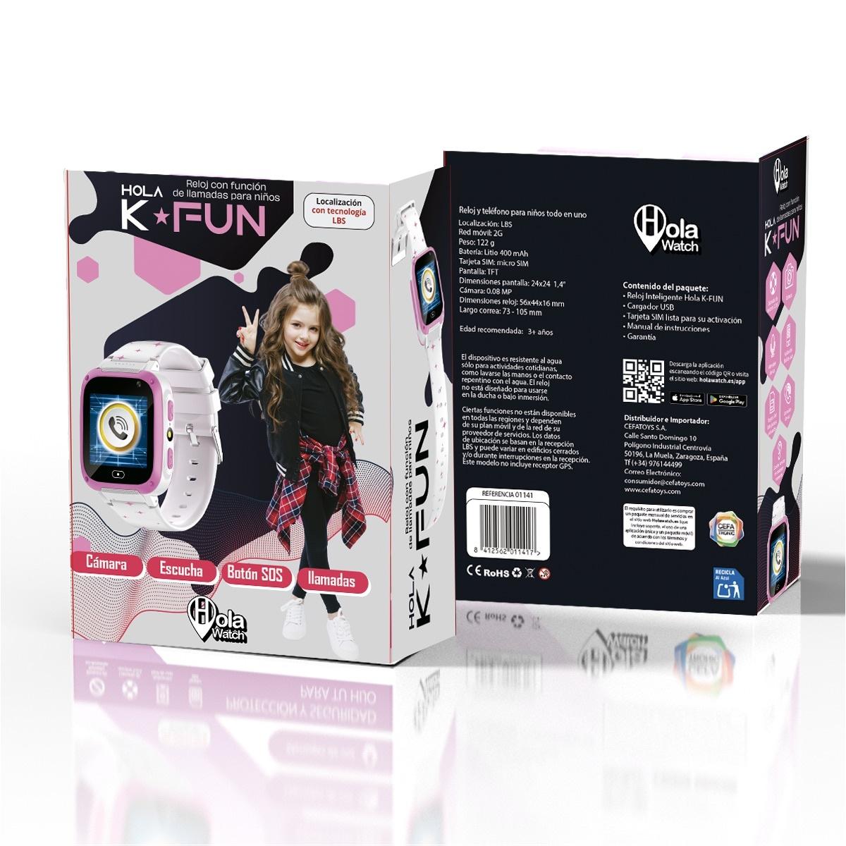 Imagen 19 de Reloj Inteligente Holawatch K-Fun Blanco Y Rosa Cefa Tronic