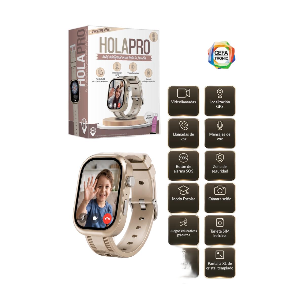 Imagen 2 de Reloj Inteligente Holawatch Pro Dorado Cefa Tronic