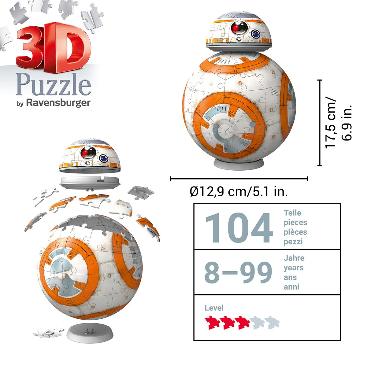 Puzzle 3D - Puzzleball Bb8 Star Wars - Ravensburger 3