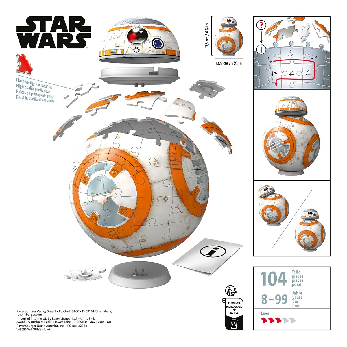 Puzzle 3D - Puzzleball Bb8 Star Wars - Ravensburger 4