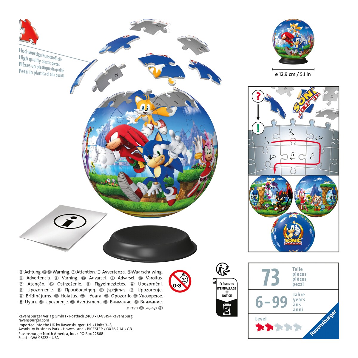 Puzzle 3D - Puzzleball Sonic The Hedgehog - Ravensburger 4