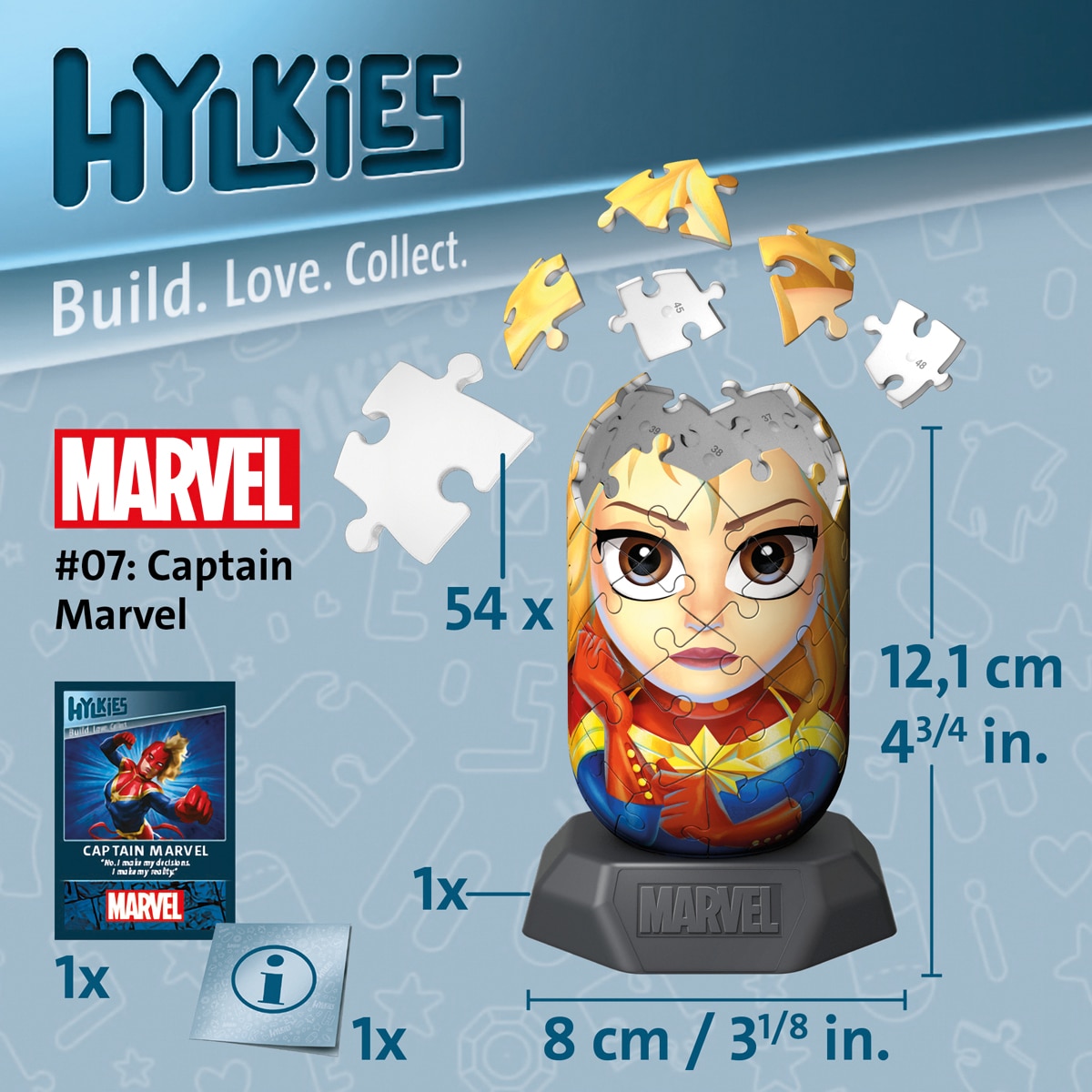 Puzzle 3D Hylkies Marvel: Captain Marvel Ravensburger 3